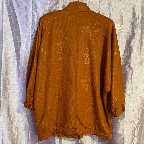 Copper brocade GUC SZ L jacket from Shanghai, no fabric content tag, maybe silk, - Picture 12 of 13